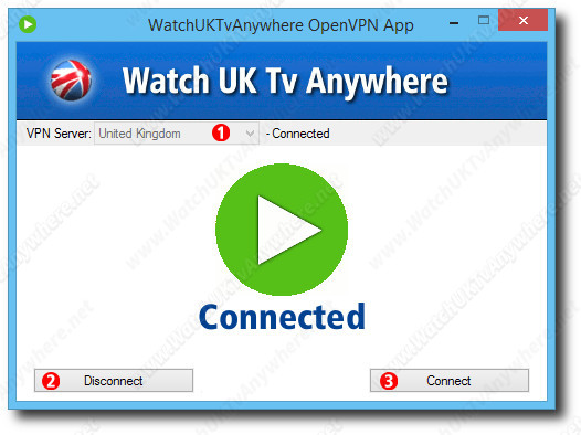 WatchUKTvAnywhere Control Window